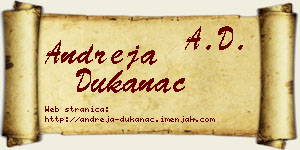 Andreja Dukanac vizit kartica